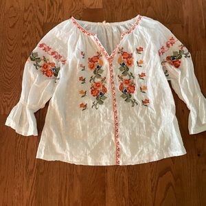 Peasant top with beautiful stitching